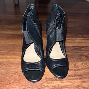 Gianni Bini Leather Zip Up Heels